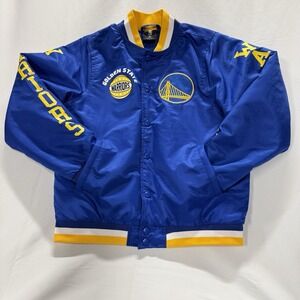 Size 10-12 Boys Golden State Warriors Youth Jacket Blue/ Yellow Retails For $145